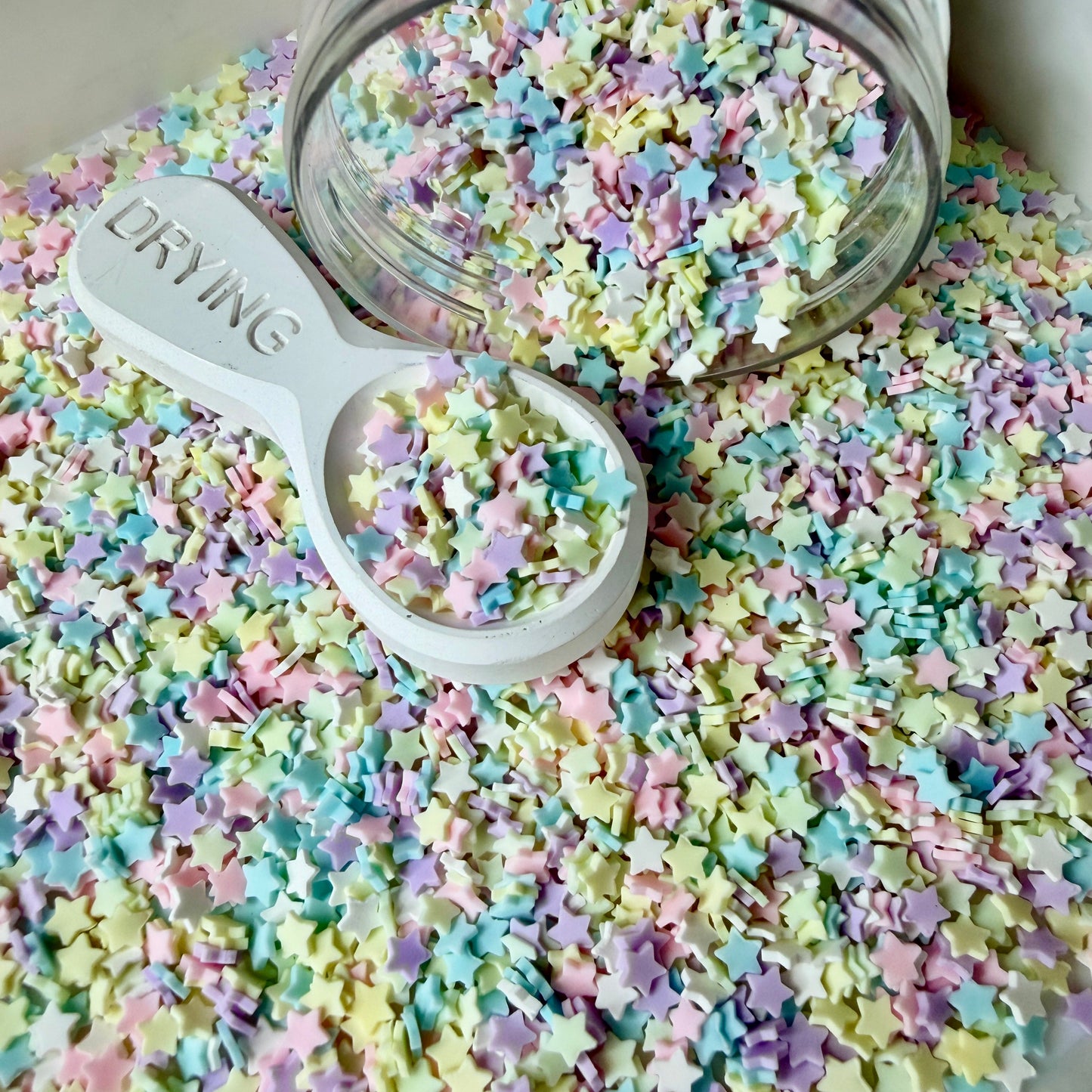 5MM Pastel Star Polymer Clay Sprinkle Piece Mix (NOT EDIBLE) D53-35