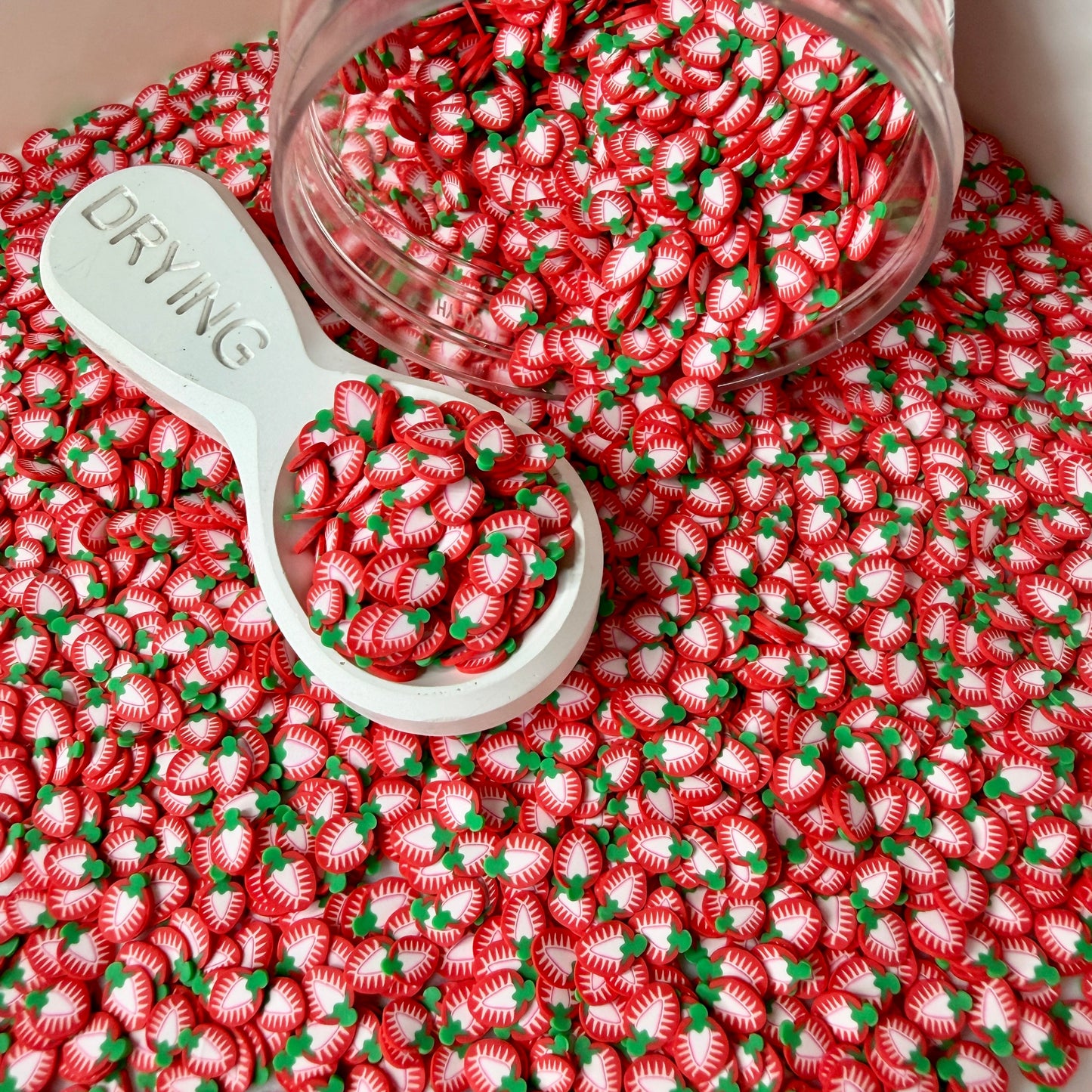 5MM Strawberry Slice V2 Polymer Clay Sprinkle Piece Mix (NOT EDIBLE) D53-30