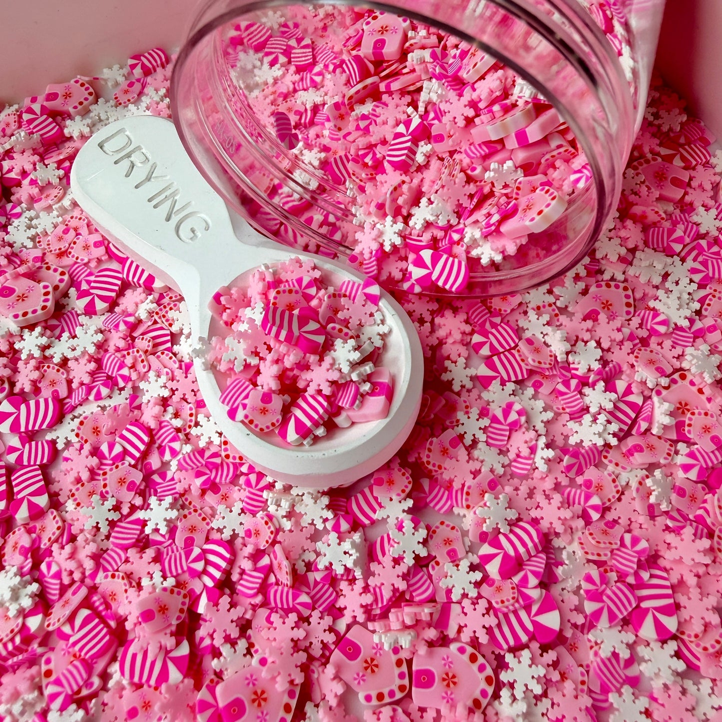 Pink Winter Polymer Clay Sprinkle Mix (NOT EDIBLE) D51-11
