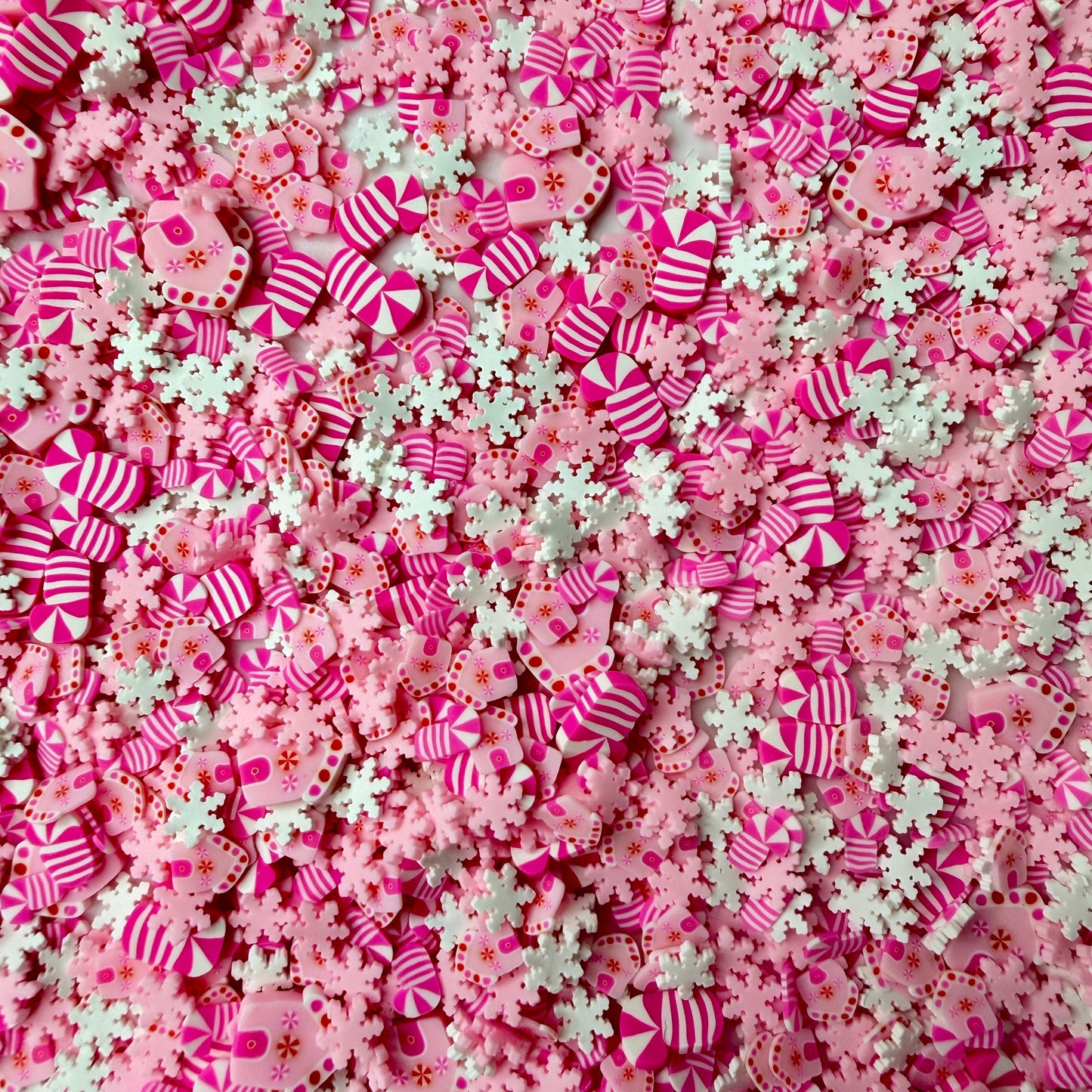 Pink Winter Polymer Clay Sprinkle Mix (NOT EDIBLE) D51-11