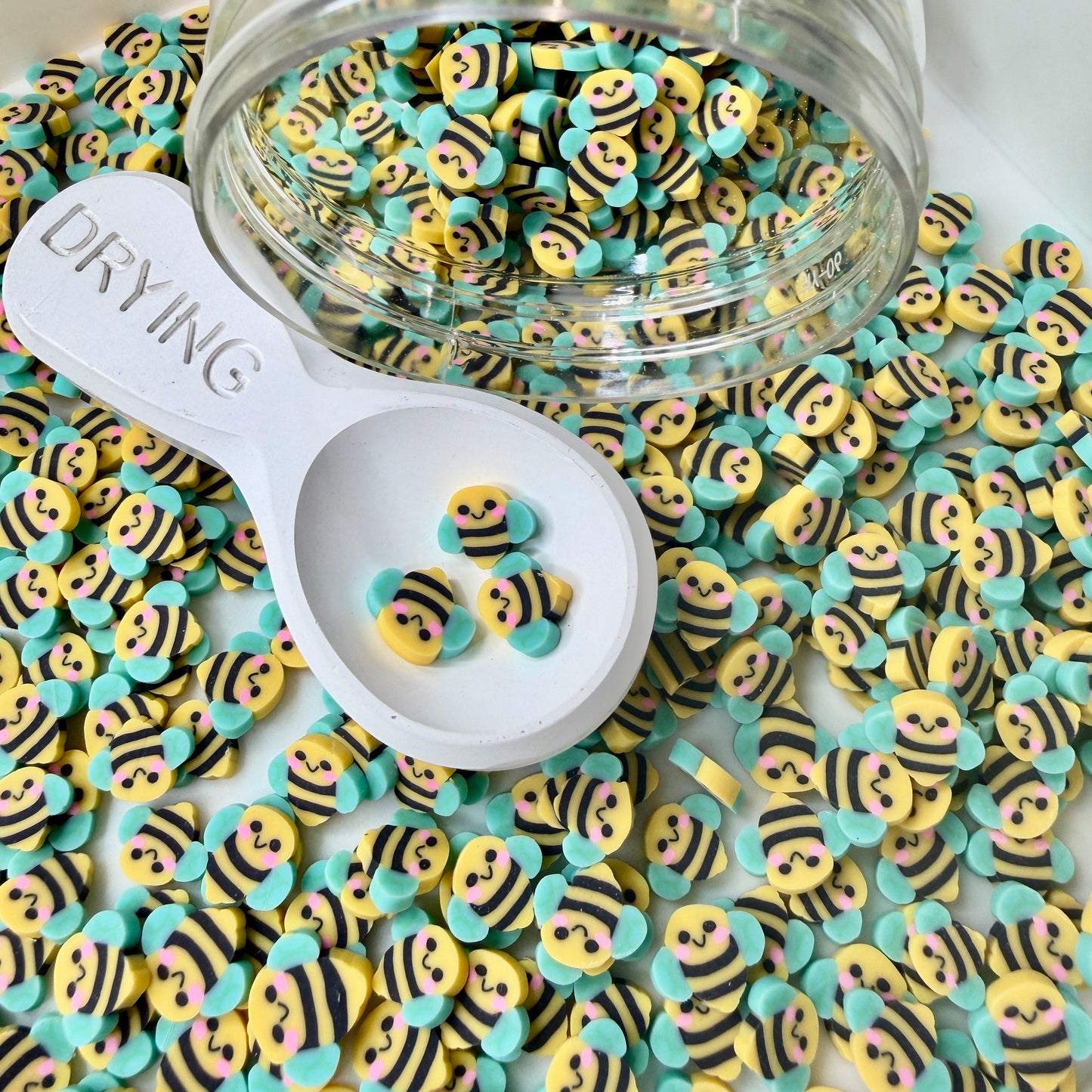 10MM Happy Yellow Bee Polymer Clay Sprinkle (NOT EDIBLE) D52-12