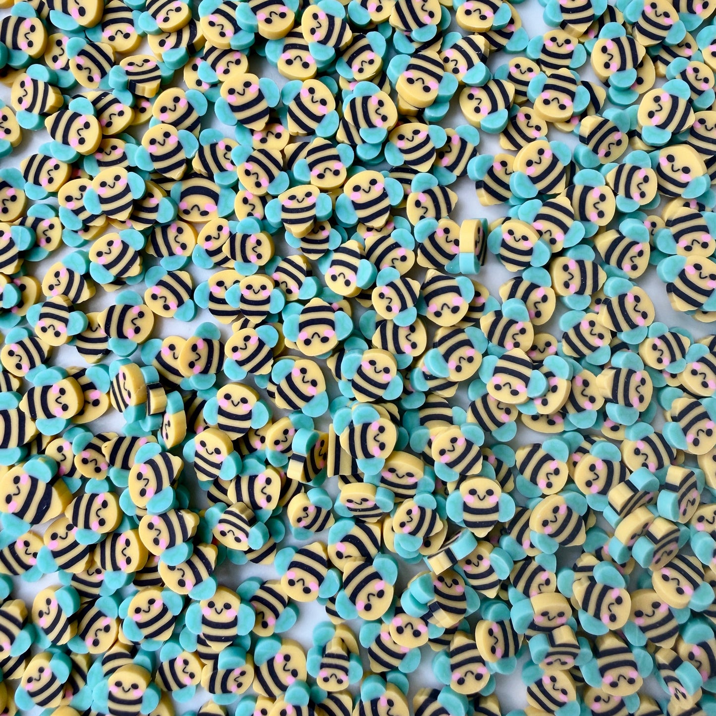 10MM Happy Yellow Bee Polymer Clay Sprinkle (NOT EDIBLE) D52-12