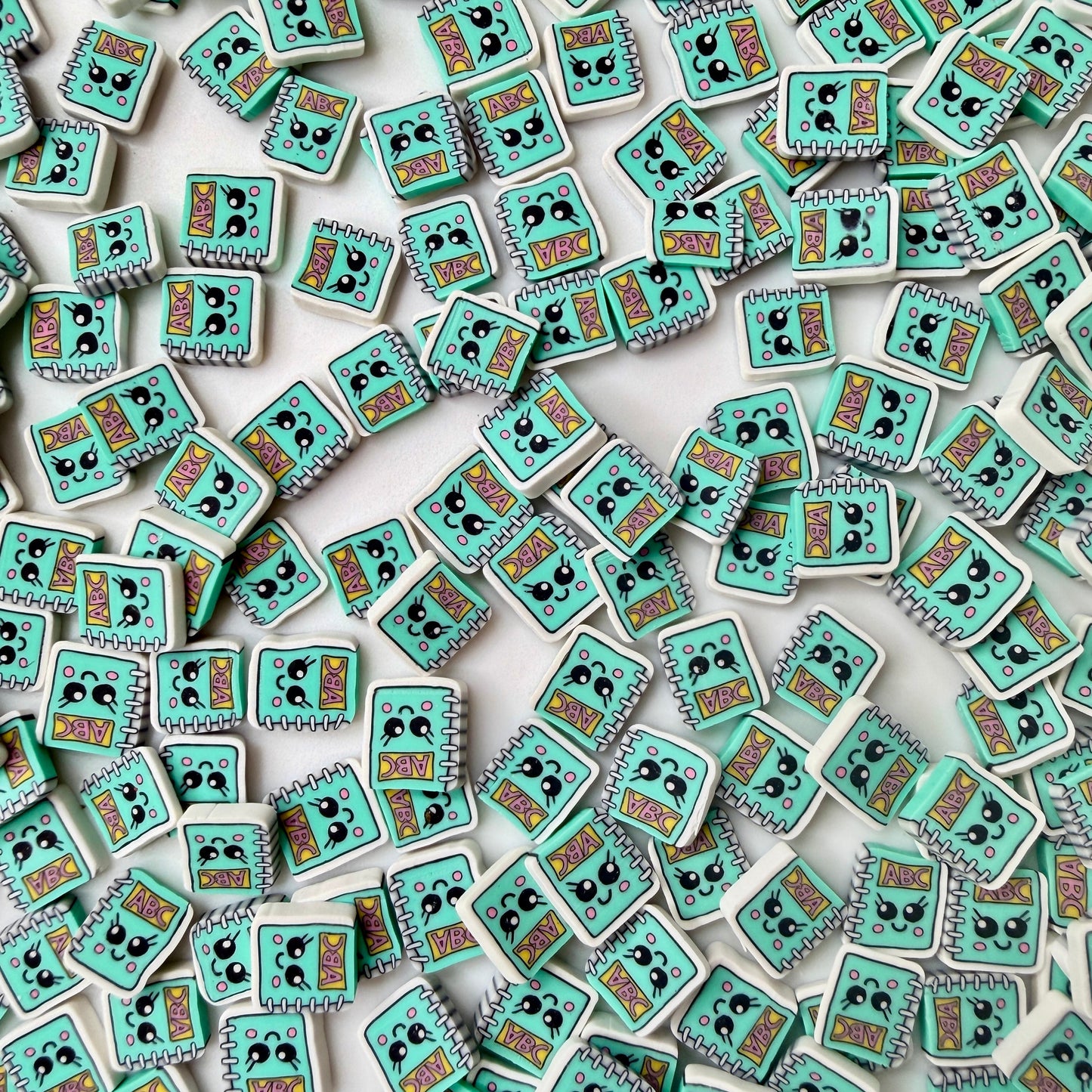 10MM Cute Mint Notebook Polymer Clay Sprinkle (NOT EDIBLE) D52-22