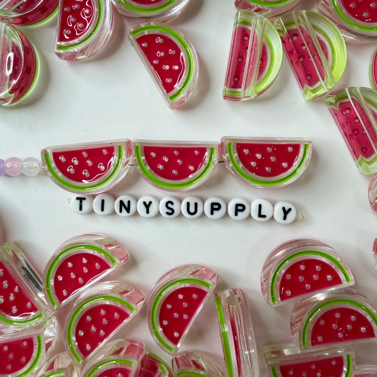 Chunky Watermelon Slice Enamel Acrylic Bead (15.5x26mm)