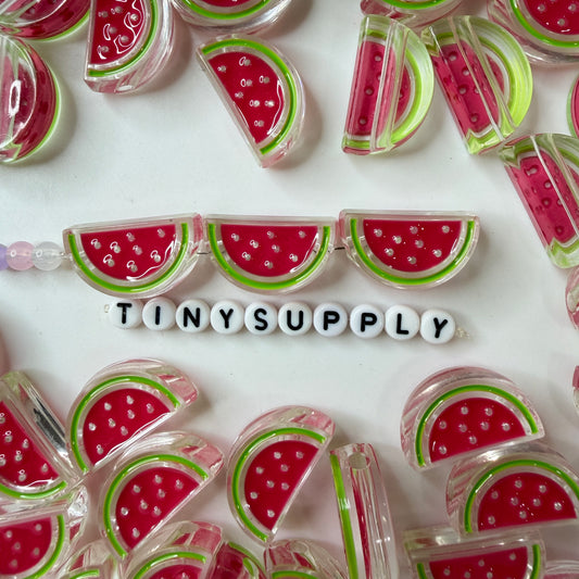 Chunky Watermelon Slice Enamel Acrylic Bead (15.5x26mm)