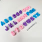 Light Pink, Purple, Blue Chunky A-Z Alphabet Individual Beads