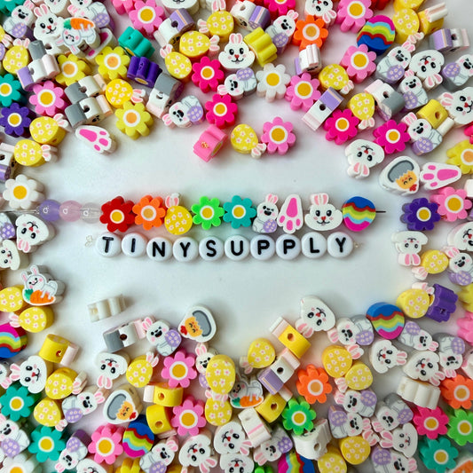 10MM Easter Mix Themed Polymer Clay Beads