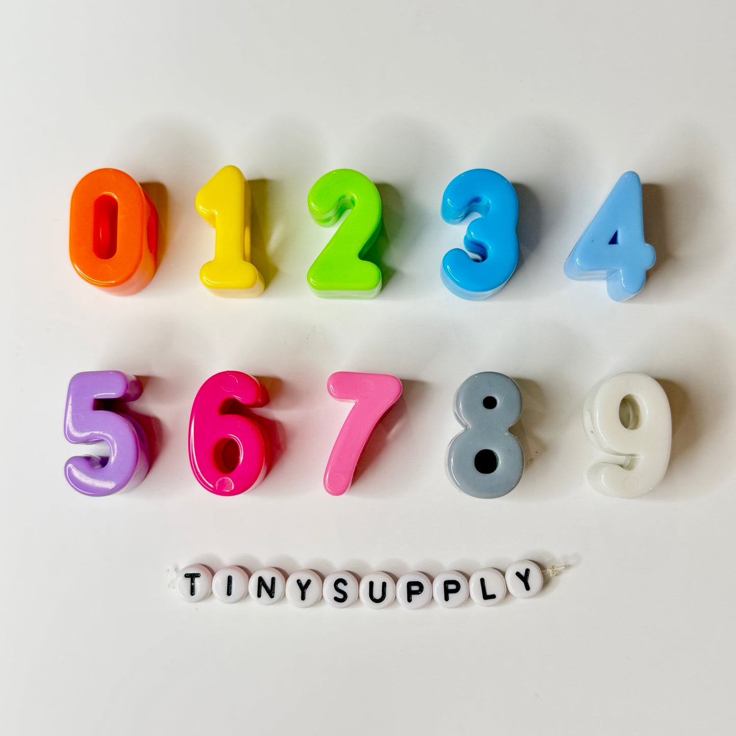 Chunky Plated 0-9 Individual Number Beads