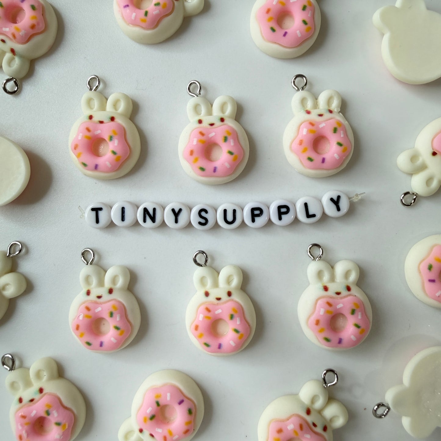 Bunny Themed Food Charms (Donuts, Ice Cream, Cupcake, Bread)