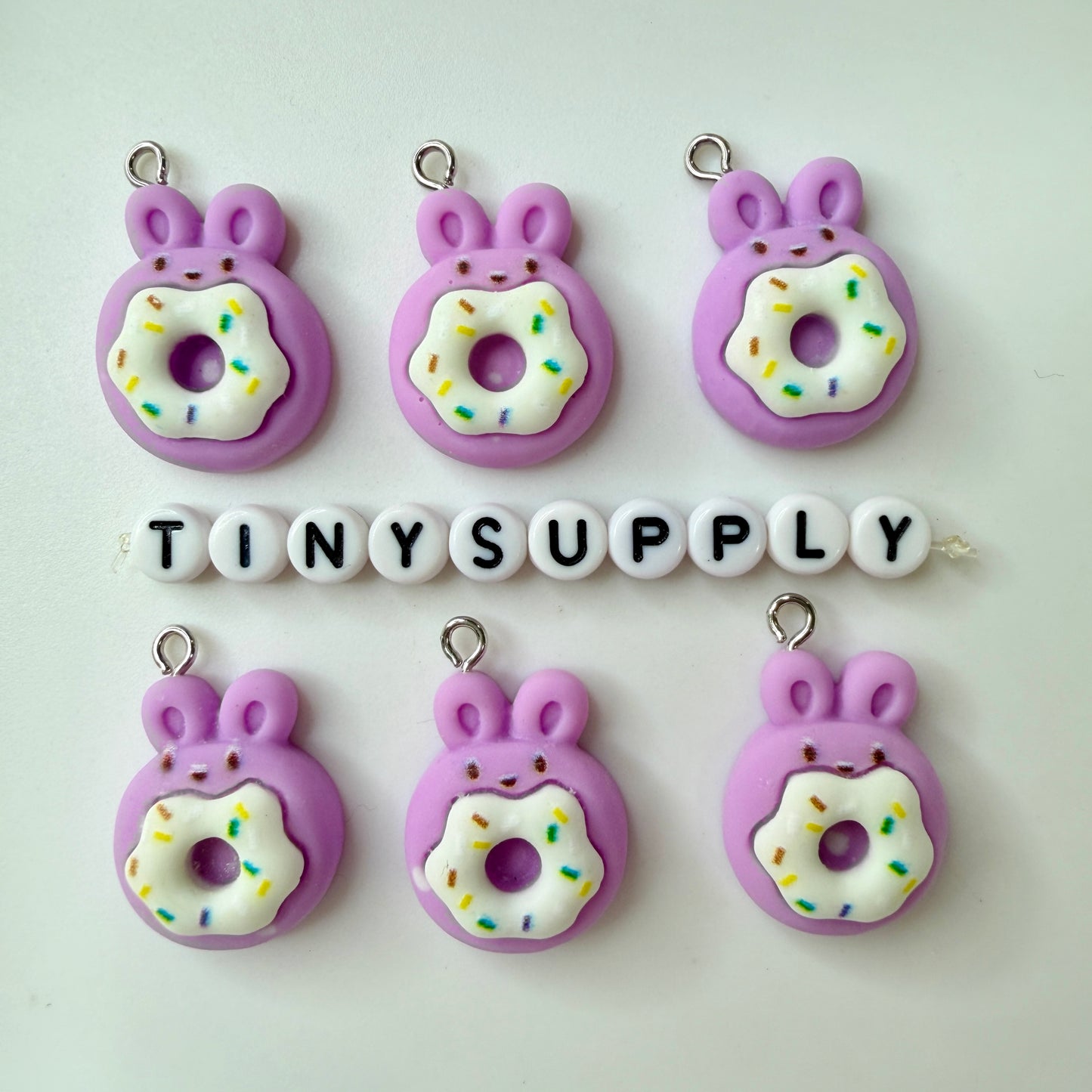 Bunny Themed Food Charms (Donuts, Ice Cream, Cupcake, Bread)