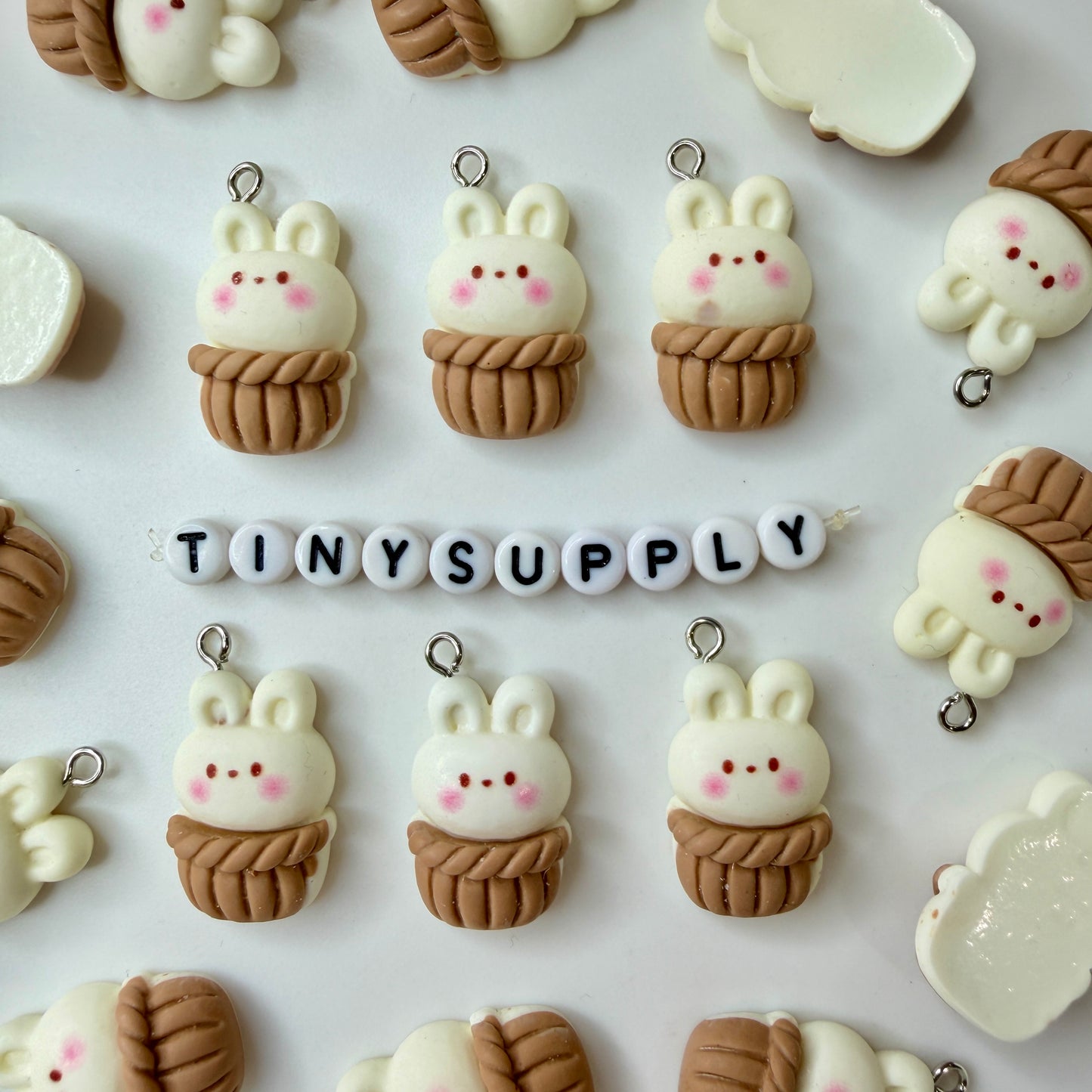 Bunny Themed Food Charms (Donuts, Ice Cream, Cupcake, Bread)