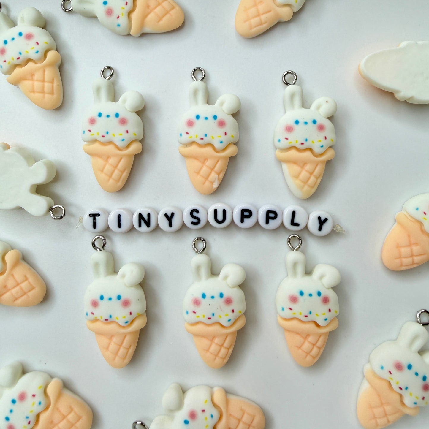 Bunny Themed Food Charms (Donuts, Ice Cream, Cupcake, Bread)
