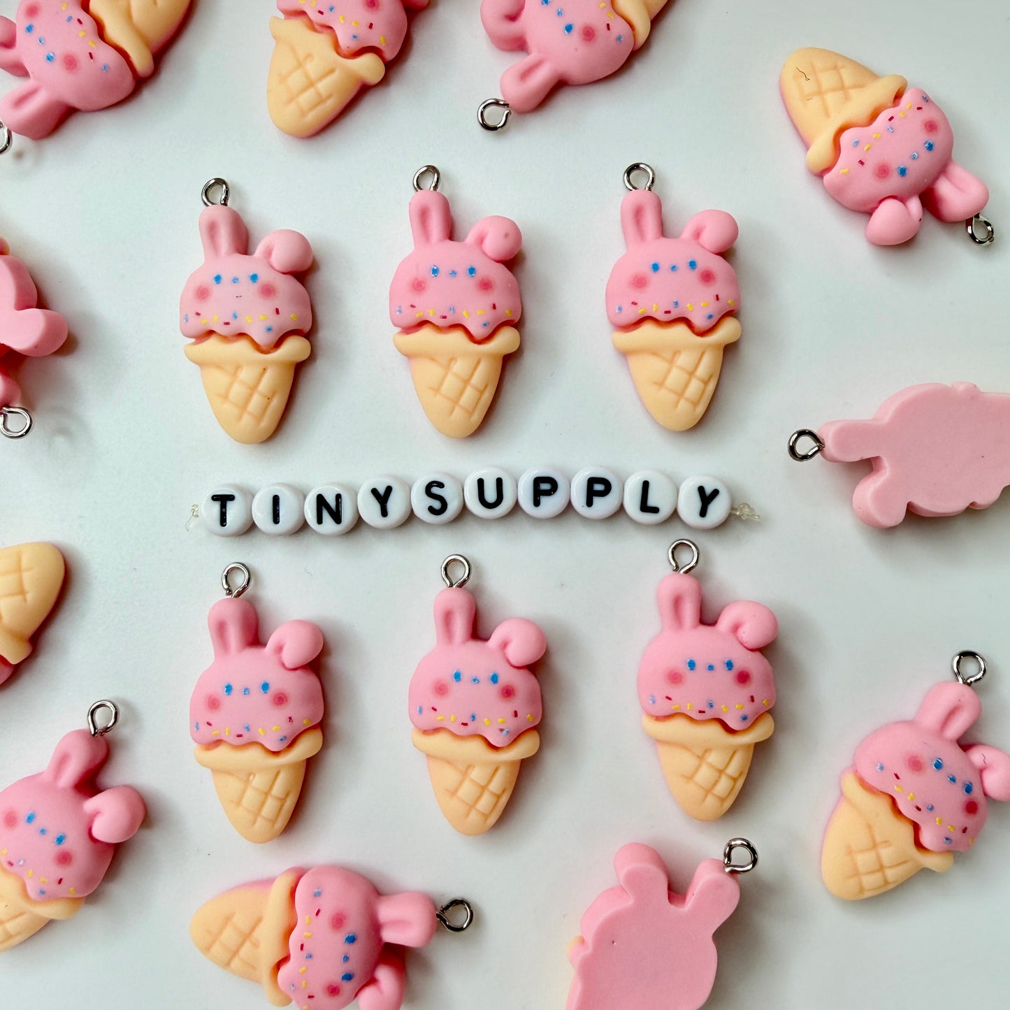 Bunny Themed Food Charms (Donuts, Ice Cream, Cupcake, Bread)