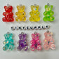 32MM Extra Large Chunky Glitter Rainbow Gummy Bear Charms with Eye pins