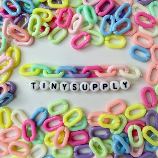 Neon Colored Acrylic Plastic Chain Links Pieces (14mm x 9mm)