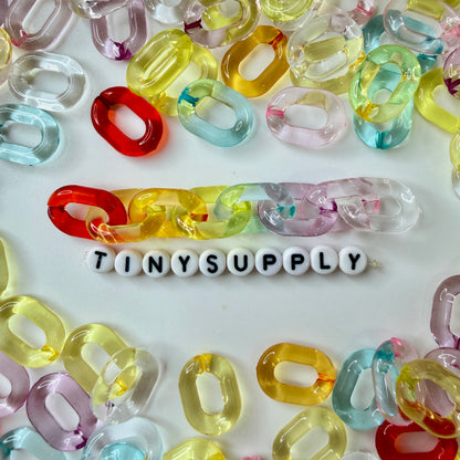 Transparent Rainbow Colored Acrylic Plastic Links (20mm x 14mm / 27mm x 17mm)