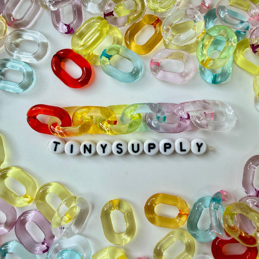 Transparent Rainbow Colored Acrylic Plastic Links (20mm x 14mm / 27mm x 17mm)