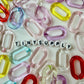 Transparent Rainbow Colored Acrylic Plastic Links (20mm x 14mm / 27mm x 17mm)