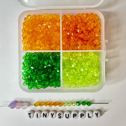 4MM Bicone Mix Color Themed Acrylic Bead Sets (1200 beads/box)