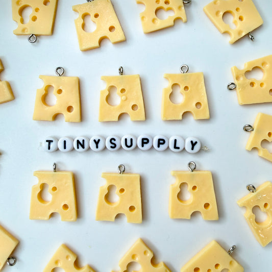 21MM Swiss Cheese Slice Resin Charm for DIY Crafting