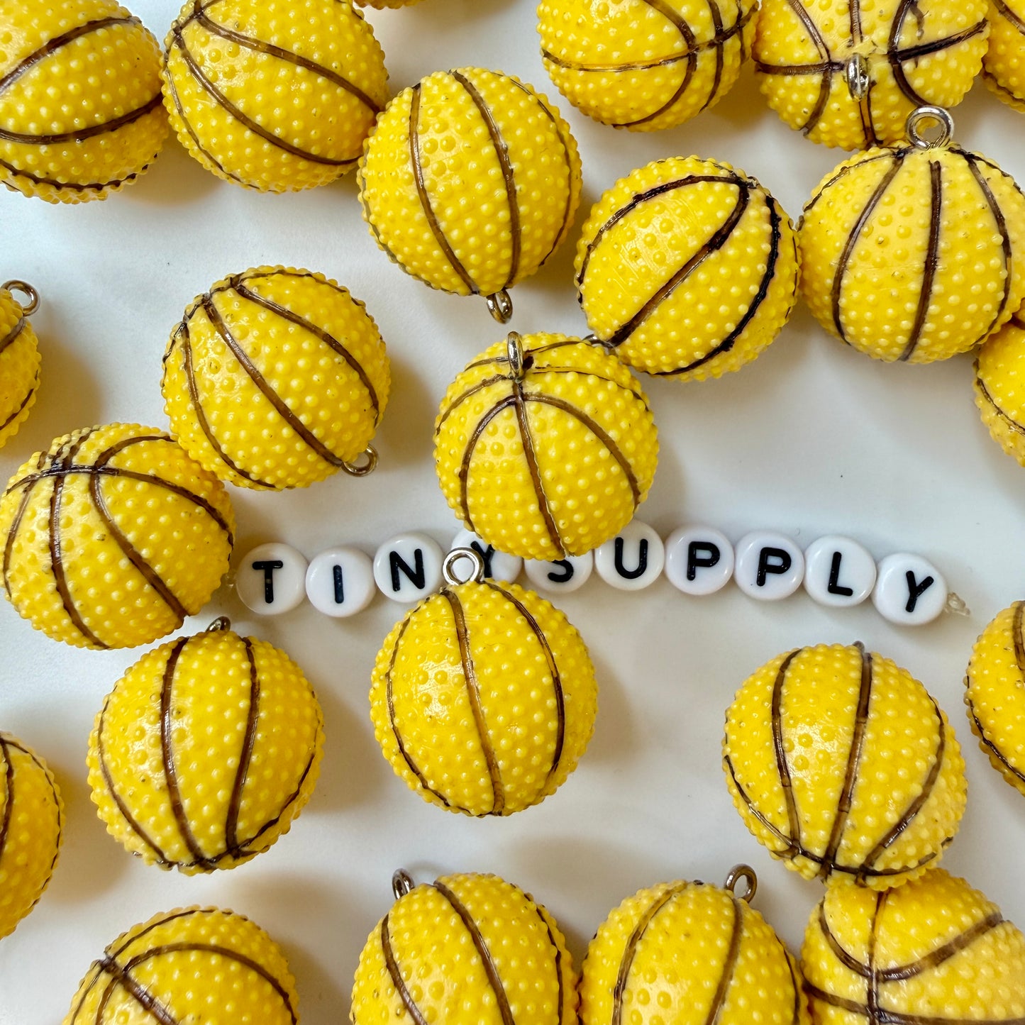 22MM Basketball Charm (Brown, Yellow, Pink)