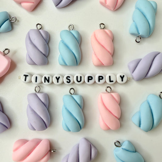 Mixed Color Fake Marshmallow Piece Charm (24MM x 15MM)