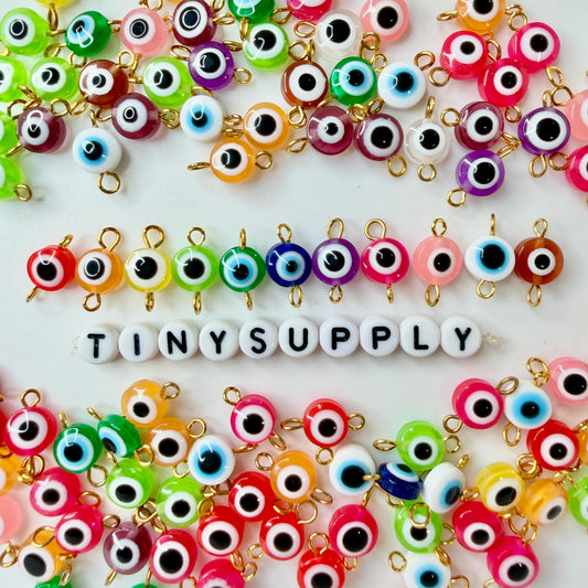 14.5MM x 8MM Mixed Color Evil Eye Connector Link Charm