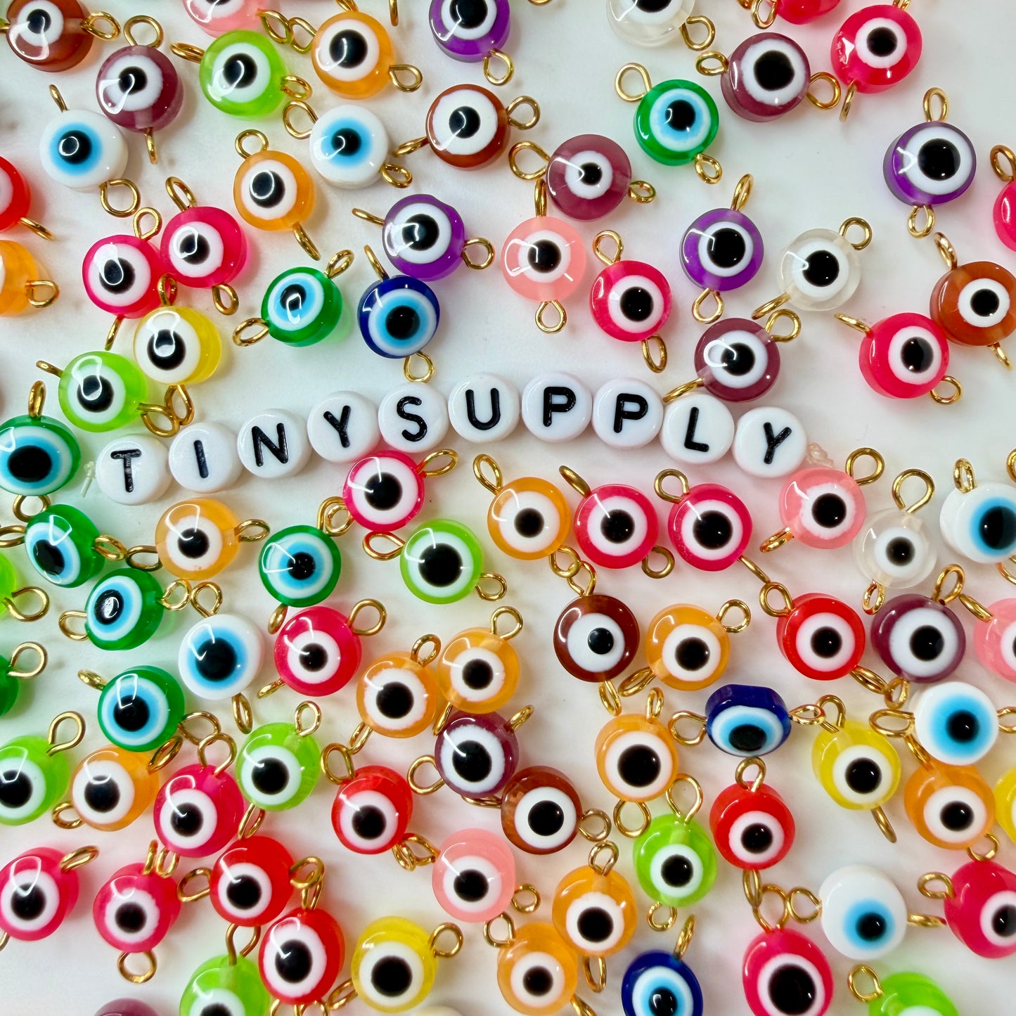 14.5MM x 8MM Mixed Color Evil Eye Connector Link Charm