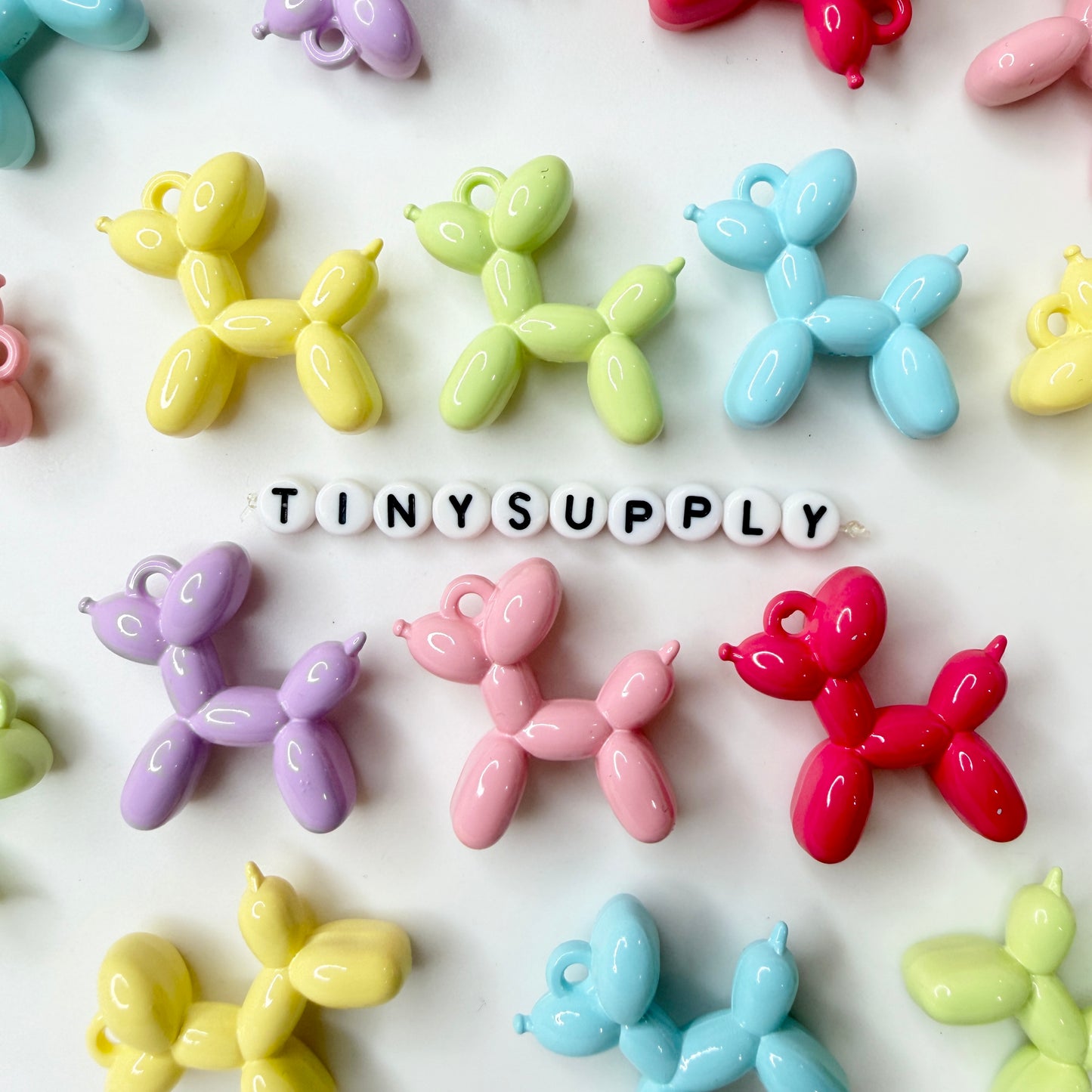 3CM Pastel Puffy Balloon Dog Resin Charm