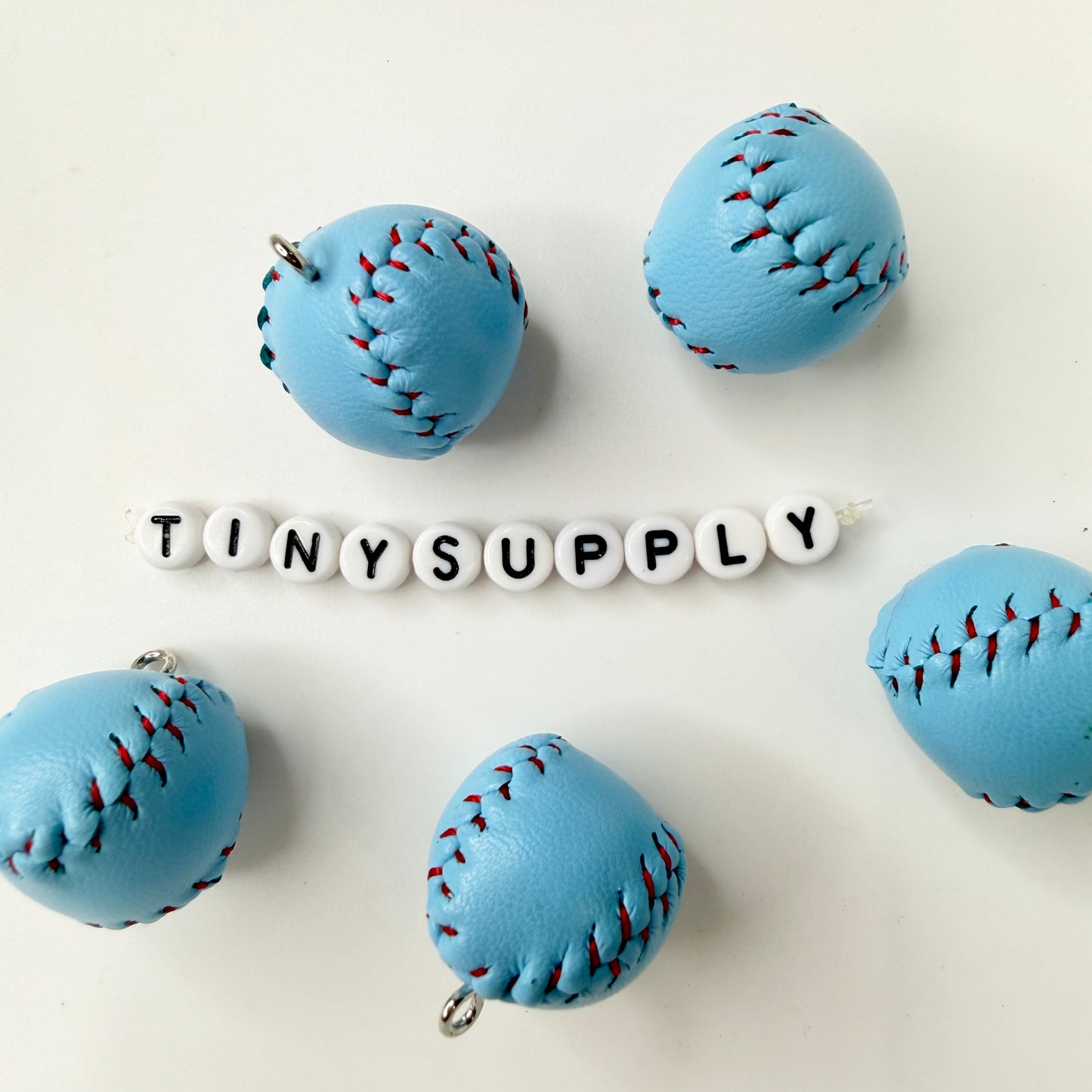 Baseball, Yellow Softball, and Bat Sports Themed Charms