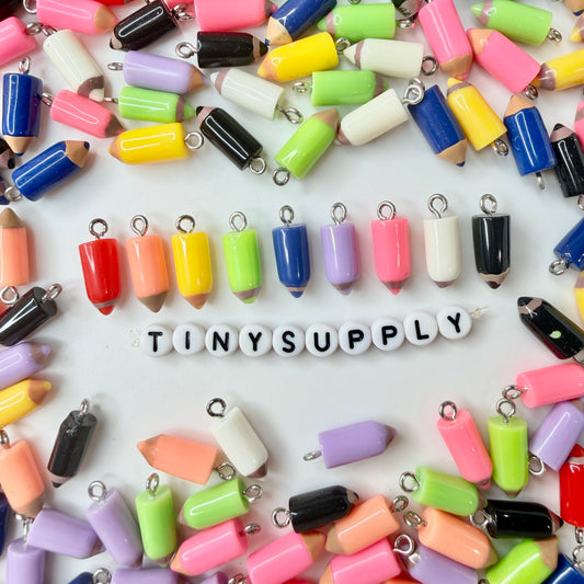 Colorful Pencil Charm with Eye Pin (22mm x 4mm)