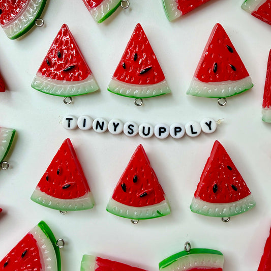 Resin Watermelon Slice Charm (28mm x 14mm)