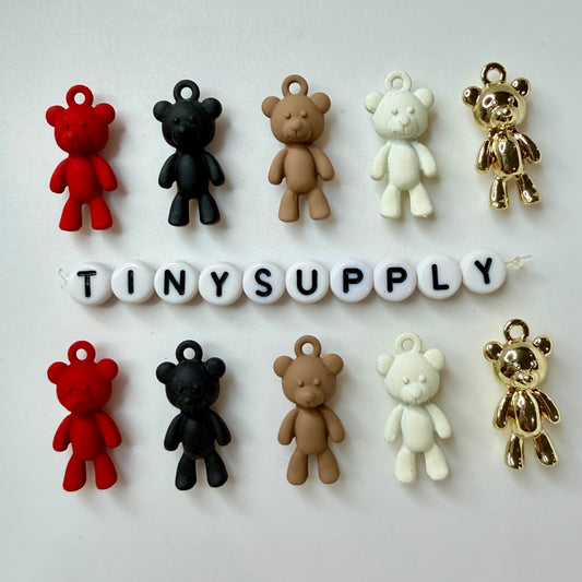 Metal Alloy Spray Painted Bear Charm (23mm x 13mm x 7mm)