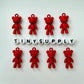 Metal Alloy Spray Painted Bear Charm (23mm x 13mm x 7mm)