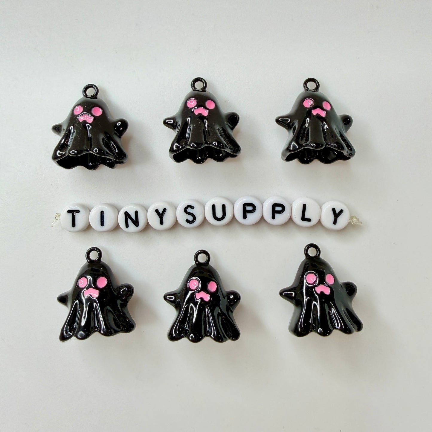 Boo-gie Faux Pearl Ghost Theme Enamel Coated Metal Charms