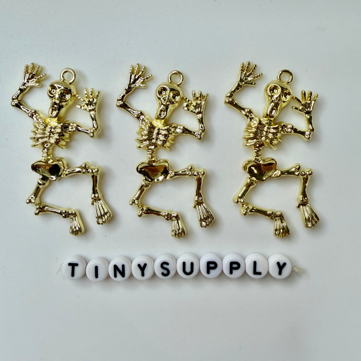 Dancing Skeleton Enamel Charm, Halloween Themed Charms (53mm x 36mm)