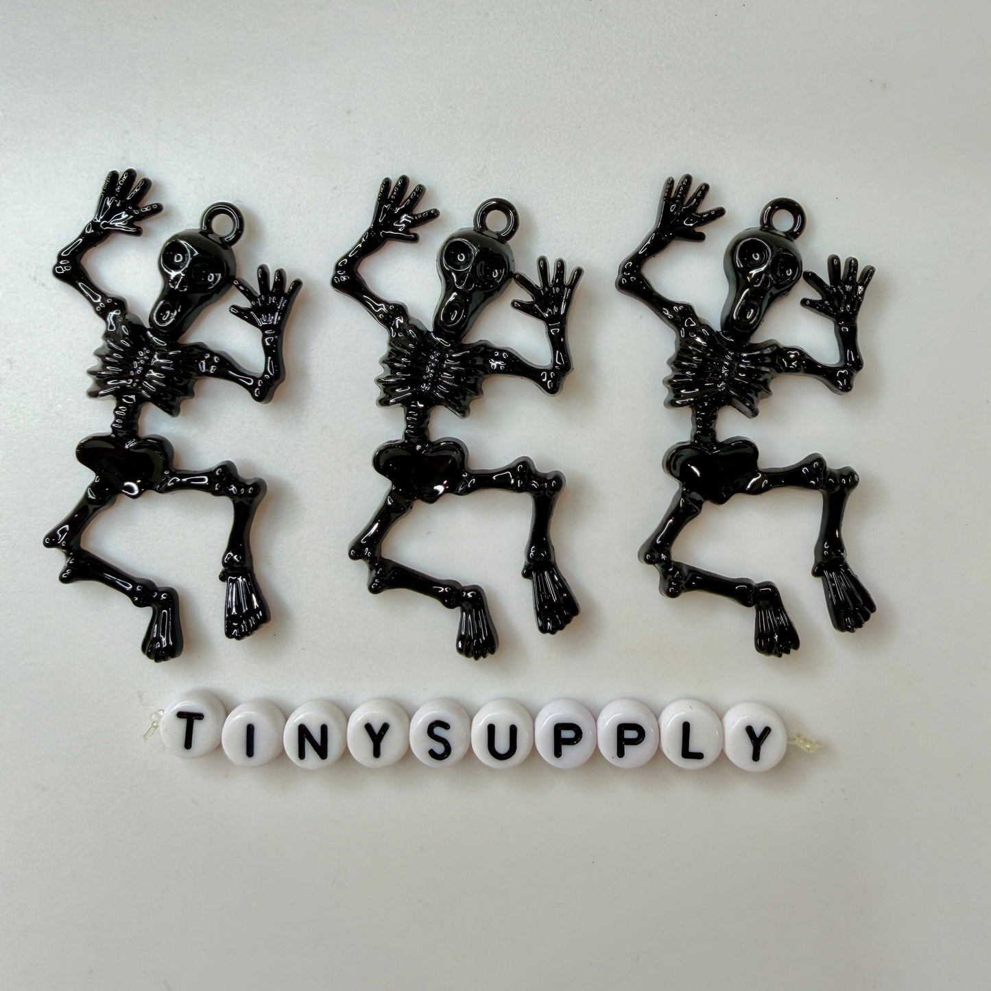 Dancing Skeleton Enamel Charm, Halloween Themed Charms (53mm x 36mm)