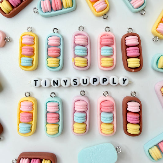 27MM x13MM Macaron Snack Box, Food Themed Resin Charms