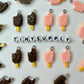 Chocolate and Strawberry Ice Cream Bar Charm with Eye Pin (20MM x 10MM)