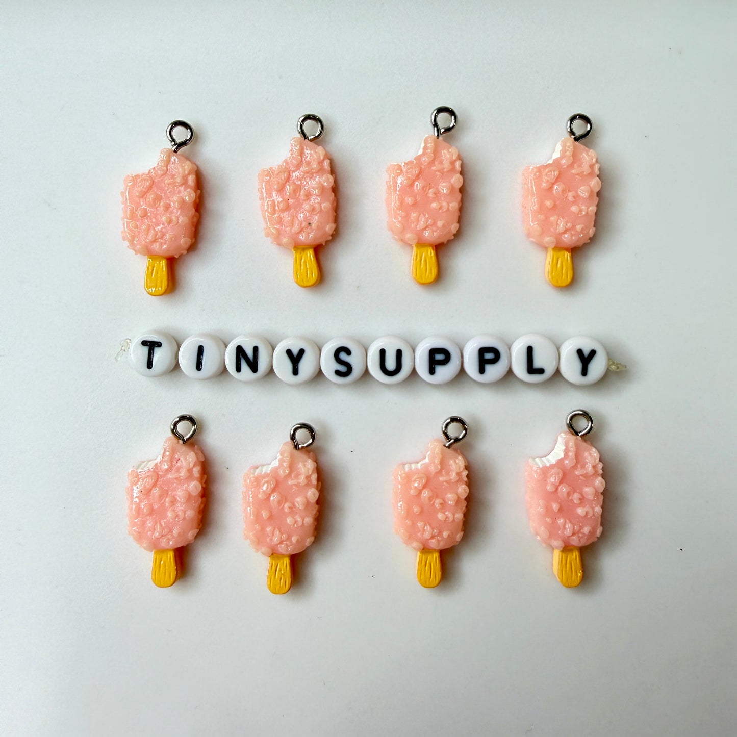 Chocolate and Strawberry Ice Cream Bar Charm with Eye Pin (20MM x 10MM)