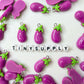 Carrot and Eggplant, Food Themed Resin Charms