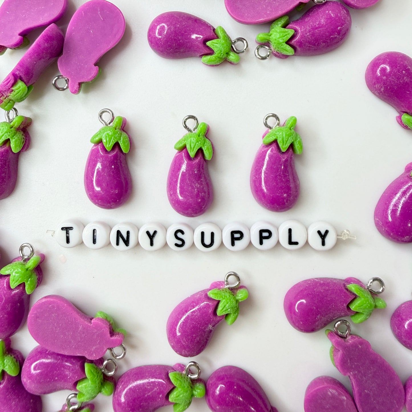 Carrot and Eggplant, Food Themed Resin Charms