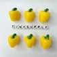 Resin Vegetable Charms  (Red Pepper, Yellow Pepper, Garlic) Food Themed Charms