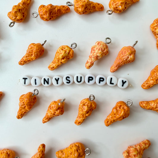 20MM x 9MM Fried Chicken Drumstick, Food Themed Resin Charms