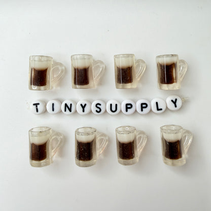 16MM x 15MM Cute Beer Cup Themed Acrylic Charm (Brown or Yellow)