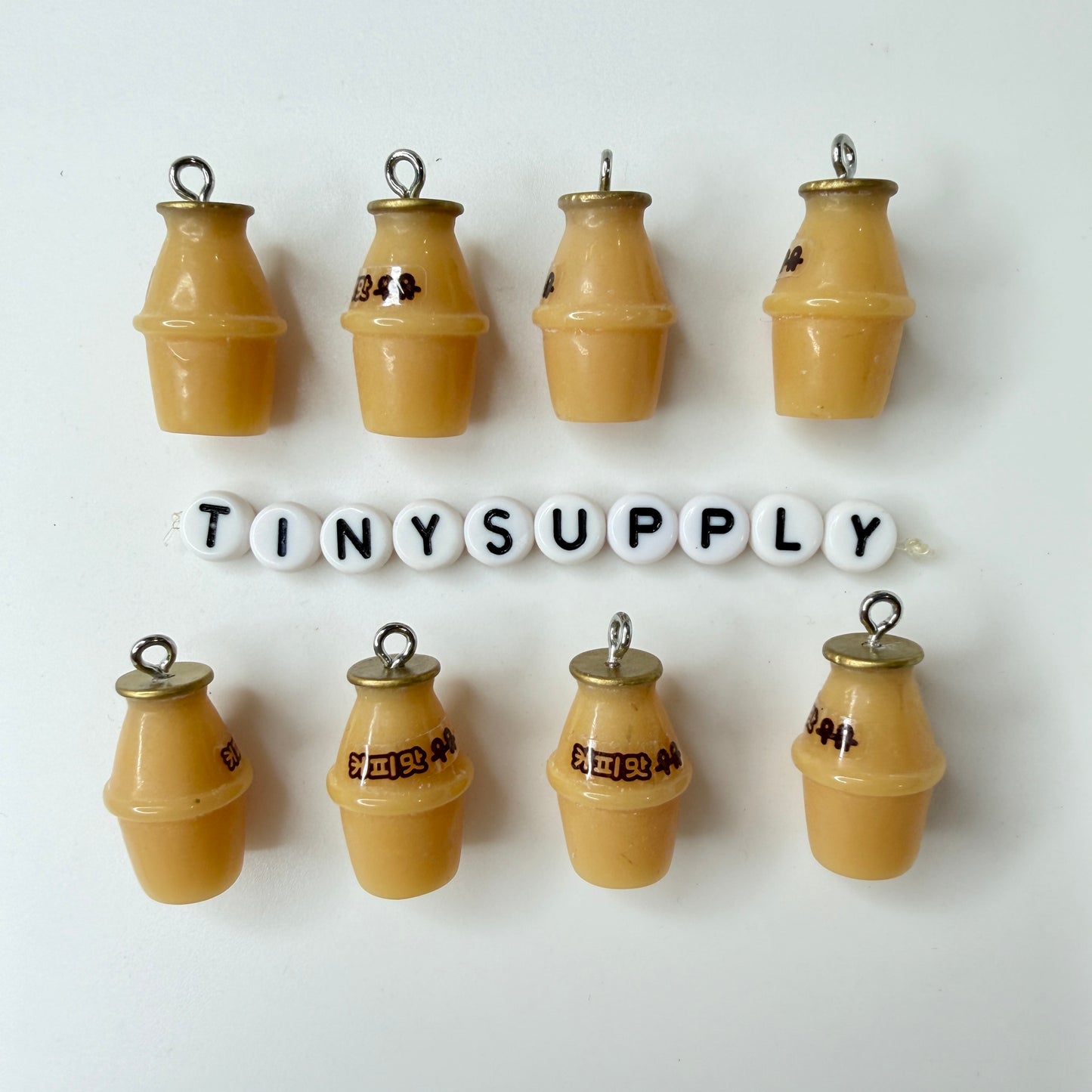 Cute Korean Banana, Strawberry, Chocolate Milk Bottle Charms (21MM x 31MM)