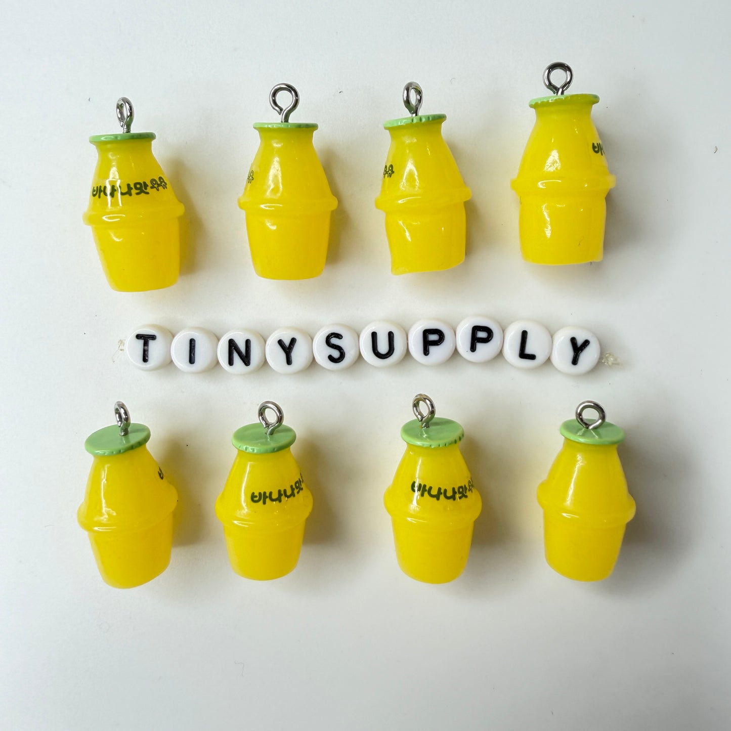 Cute Korean Banana, Strawberry, Chocolate Milk Bottle Charms (21MM x 31MM)
