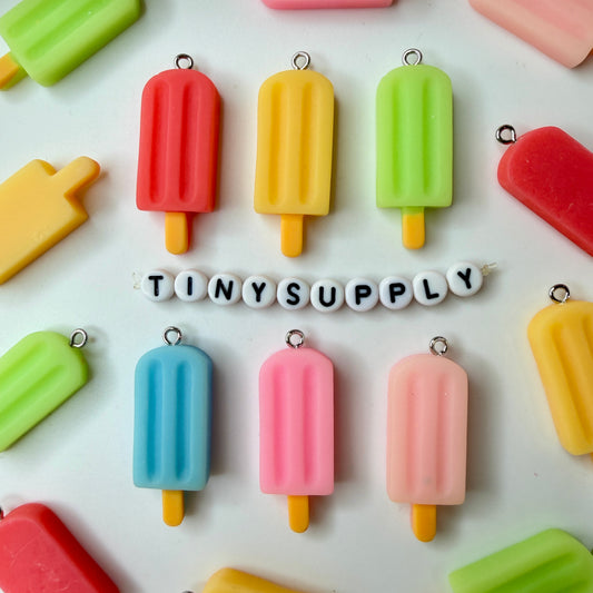 Rainbow Ice Pops, Popsicle Ice Cream Charm (40mm x 15mm x 5mm)