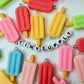 Rainbow Ice Pops, Popsicle Ice Cream Charm (40mm x 15mm x 5mm)