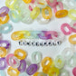 Frosted Matte Transparent Rainbow Colored Acrylic Chain Links (9mm x 15mm)